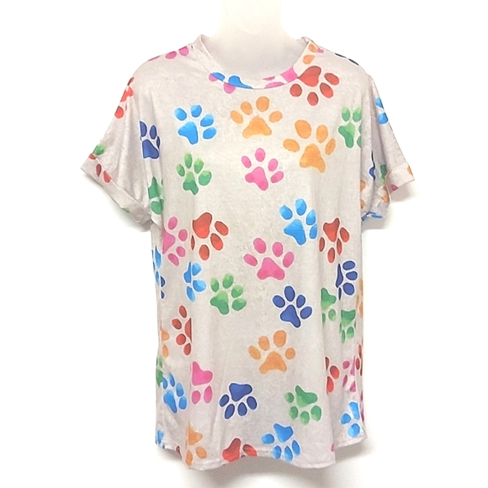 3 for $25- NWOT Fun Paw Print Tee, Size M